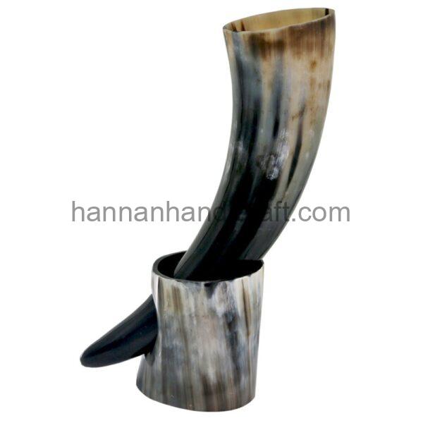 Viking Drinking Horn With Horn Stand - Image 2