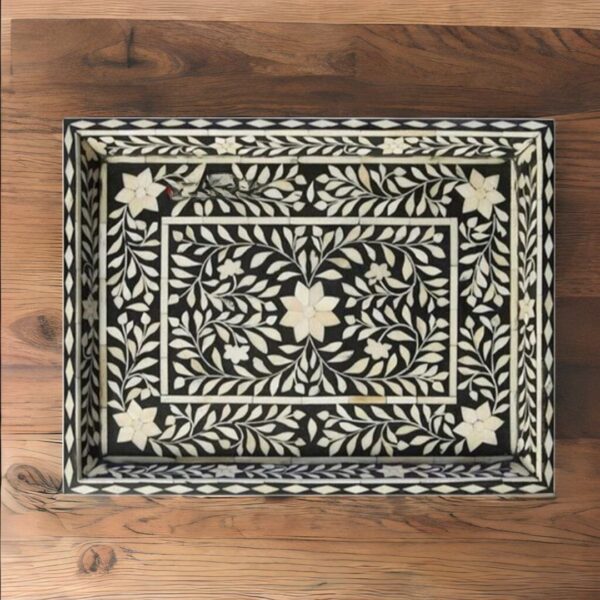 Bone Inlay Tray Handmade Serving Tray - Image 2