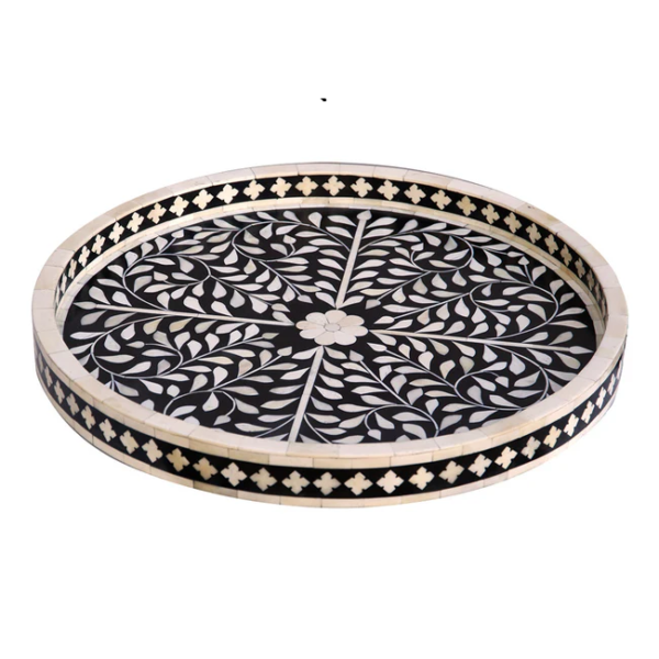 Bone Inlay Tray Handmade Serving Tray