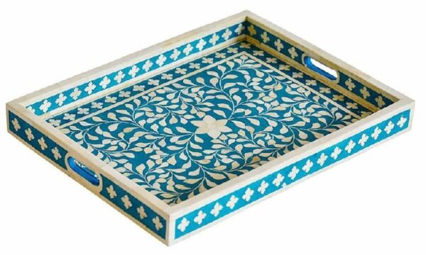 Bone Inlay Tray Handmade Serving Tray - Image 3